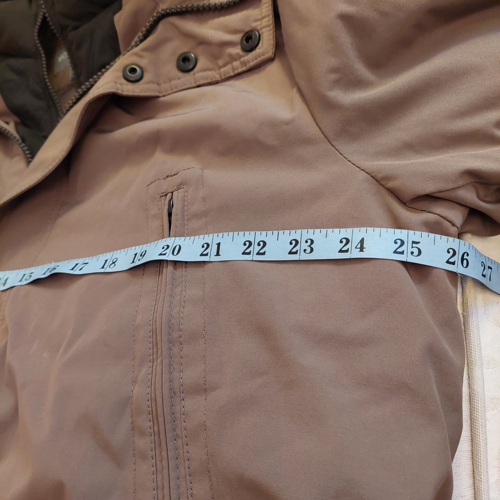 Michael Kors Men's Heavyweight Hooded Bib Snorkel Parka Coat Beige Sz Large $375 - Picture 6 of 16